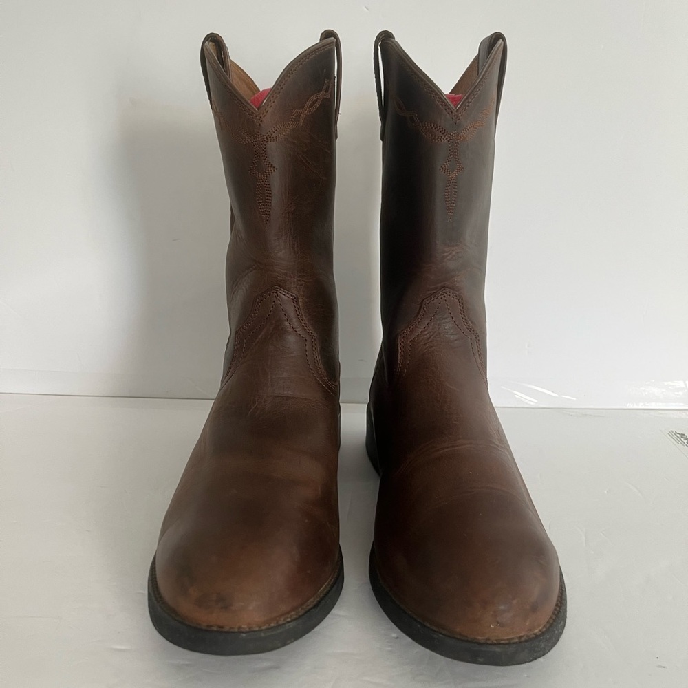 ARIAT Heritage Roper Western Distressed Brown Leather Boots Round Toe Size 10D - Picture 4 of 9